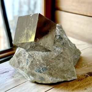 RARE Pyrite Natural Cubic Crystal From Navajun Spain
